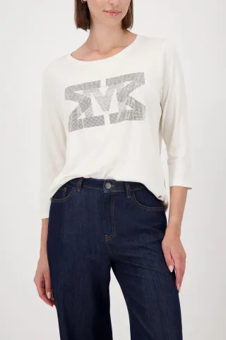 monari - Shirt mit Strasssteinen cashmere - Gr. - 42