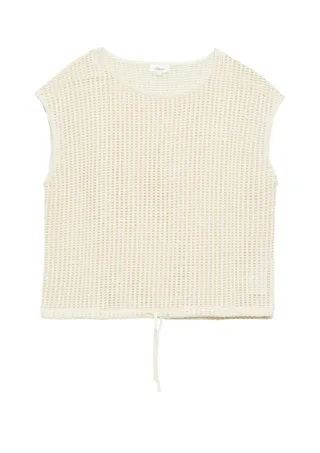 s.Oliver Red Label - T-Shirt in Netzstrick beige - Gr. - 36