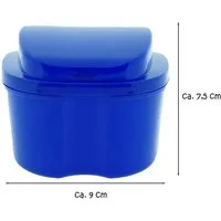varivendo Zahndose Reinigungsdose Prothesen Zahnspangen Behälter Blau 90x75x75mm (Stück, 1 St., Reinigungsdose), Gebissaufbewahrung Prothesendose Zahndose
