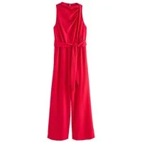Next Jumpsuit Festlicher Jersey-Overall mit Wasserfallkragen (1-tlg)