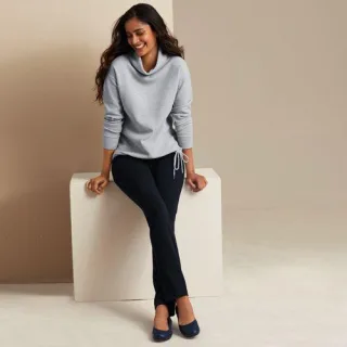 Slim Fit Starfish Jersey-Freizeithose in Tall-Größe, Damen, size: tall, Schwarz, Elasthan/Baumwoll-Mischung, by Lands' End