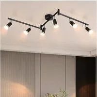ZMH Deckenstrahler 6-flammige GU10 Deckenspots – drehbar, schwenkbar für Wohnzimmer Küche, Einfache Installation, ohne Leuchtmittel