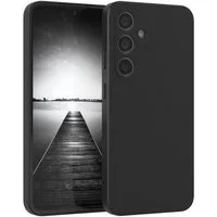 EAZY CASE Handyhülle für Samsung Galaxy S24 Hülle Silikon 6,2 Zoll, Silikon Schutzhülle mit Kameraschutz kratzfest Back Cover Etui Schwarz