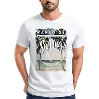 Neverless Print-Shirt Herren T-Shirt Excotic Island Paradise Summer Sommer Slim Fit mit Print