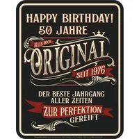 LOBO NEGRO® Metallschild als Geschenk oder Deko zum 50. Geburtstag: Bester Jahrgang 1976