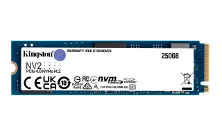 Kingston NV2 NVMe PCIe 4.0 SSD 250GB | snv2s/250g | M.2 2280 / M-Key / PCIe 4.0 x4