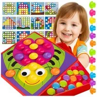 ISO TRADE Lernspielzeug Lernpuzzle Mosaik Knopfpuzzle (Spar-Set, Geschicklichkeit), fördert Geschicklichkeit, Auge-Hand-Koordination, logisches Denken