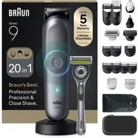 Braun Haarschneider Series 9 AIO9540, 20-in-1, BodyGentle Modus, 120 Min Akku, Gillette Labs Rasierer, Grau
