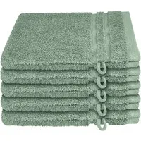 Schiesser Waschhandschuh Milano im 5er Set, (5-St), mit Webbordüre
