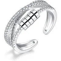Josfeva Silberring Silber Angst Ring 925 Sterling Einstellbar Anti Stress Fidget Ringe