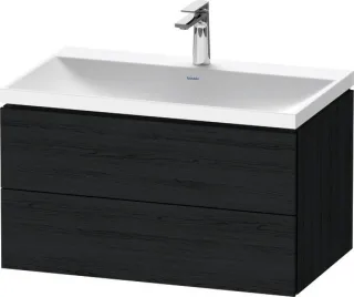 Duravit L-Cube c-shaped Set wandhängend Eiche Schwarz Matt 800x480x480 mm - LC6951O16160000 LC6951O16160000