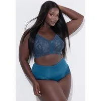 Ulla Popken Miederhose Midislip transparente Spitze hinten gerafft