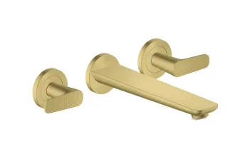 Hansgrohe 3-Loch Fertigset Wannemisch.Wand Unterputz Axor Citterio C Cubic cut brushed brass, 49483 49483950