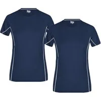 James & Nicholson Laufshirt Doppelpack Damen Sportshirt mit reflektierenden Details JN422 (Doppelpack, 2 Stück) Feuchtigkeitsregulierend, atmungsaktiv und schnell trocknend