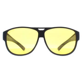 Montana Aviator Unisex Matt Schwarz Gelb Polarisiert FO6 Fit über Gläser Nachtfahren Sonnenbrillen