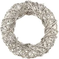 Florists Products Bastelkranz Dekokranz Holz Deko Rattan Natur Weiß Ø40cm H9,5cm - Shabby