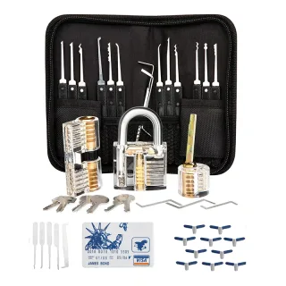 42PCS Stainless Steel Opening Padlock Matching 3 Transparent Practice Locks Quick Opening Padlock Set