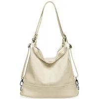 Caspar Schultertasche 2 in 1 Rucksack Damen Leder Tasche - PREMIUM LINE - Modell No.796, Casual, robust & unempfindlich - 100% Echtleder - Handmade in Italy