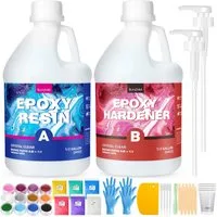 Bundviel Epoxidharz Epoxidharz Set Anfänger 128/256oz epoxidharz glasklar gießharz - 1: 1