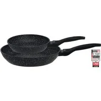 Elo Pfannen-Set Granit Passion 2-teilig (20/28 cm), Aluminium (Set, 2-tlg., je 1 Bratpfanne Ø 20/28 cm), extra raue Oberfläche mit weißen Punkten