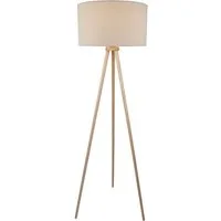 OTTO home Stehlampe Torell - Dreibein Stehleuchte, Textil, Dreibein Holz, exkl. LM E27, Leinen oder Cord, Textilschirm