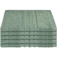 Schiesser Gästehandtücher Milano aus 100% Baumwolle mit eleganter Bordüre in Hoch-Tief-Optik, Frottier (Set, 5-St), Made in Green