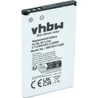 vhbw Akku Ersatz für Nokia BL-4C für Mobilfunk (600 mAh, 3,7 V, Li-Ion) Smartphone-Akku Akku Li-Ion 600 mAh (3,7 V, 1 St), Leistungsfähiger Austausch-Akku für Telefon, Smartphone