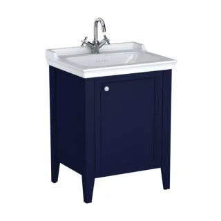 VitrA Valarte Waschtisch-Möbel-Set 65765 64,5x53x88cm, rechts, Korpus stahlblau/Waschtisch weiß hochglanz