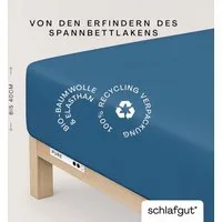 Schlafgut Spannbettlaken PURE BOXSPRING Bio-Baumwolle mit Elasthan, 170 g/m², Bettlaken, Jersey-Elasthan, Gummizug: rundum, (1 Stück), PREMIUM Boxspringbett Laken bis 40 cm Höhe, dehnbar blickdicht, straff
