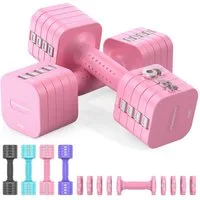 FEIERDUN Hantel 5-in-1 Hantel 2er Set 2,7/5,4kg, 1s-Adjust, Ideal für Frauen Zuhause, Fitnessstudio & Outdoor