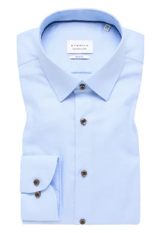 ETERNA - Hemd Natté Langarm hellblau - Gr. - 40/Langarm - 67cm