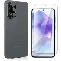 CLM-Tech Displayschutzglas 1X Schutzfolie für Samsung Galaxy A36 5G Panzerfolie 1X Kameraschutz für Samsung Galaxy A36 5G, 2er Set Kameraglas Panzerglas Displayschutz 9H Glas Folie, 2 Stück, Anti-Fingerabdruck und blasenfrei Anbringung
