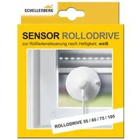 SCHELLENBERG Sensor für elektrische Gurtwickler RolloDrive 55, 65, 75 und 105, Sonnensensor, Kabellänge 0,75 m, weiß