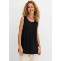 bonprix Longtop mit elegantem Faltendetail, lockere Passform, reine Baumwolle