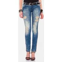 Cipo & Baxx Destroyed-Jeans Jeans mit Glitzer-Streifen, WD-369