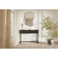 Selsey Schminktisch VELDIO, 2 Schubladen mit geriffelten Fronten, Metallgestell, 110 cm breit