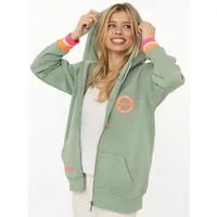 Zwillingsherz Kapuzensweatjacke "Smile Everyday ZH" Kapuze, Taschen, Langarm, Stickerei, Reißverschluss