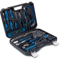 Scheppach Werkzeugset WZK120, (Set, 97-tlg., Werkzeuge mit gummiertem Griff), im stabilem Kunststoffkoffer