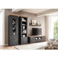 OTTO home Wohnwand Westminster, Anbauwand im Landhausstil, Komplettset, Wohnzimmer-Set, (Set, 4-St), Set besteht aus 1 Vitrine, 1 Lowboard, 1 Standregal und 1 Wandregal