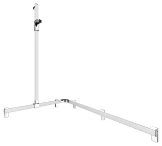KEUCO AXESS Eck-Duschhandlauf 90° mit Brausestange, Metall, B: 115 H: 130,1 T: 85 cm, 35015170202 35015170202