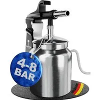 Werkthor Sandstrahlpistole Sandstrahlpistole Druckluft mit 1L Becher – Sandstrahlgerät 4-8 Bar