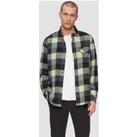s.Oliver Langarmhemd Hemd Regular Fit: Kariertes Flanellhemd mit Brusttasche