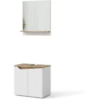 Vicco Badmöbel-Set Marelle, Weiß/Artisan-Eiche, 2 Teile, (2-St., 2er Set)