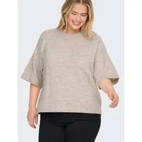 ONLY CARMAKOMA Strickpullover CARSIMONI 3/4 PULLOVER KNT NOOS Materialmix, regular fit
