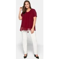 Sheego T-Shirt Blusenshirt Kurzarm im Lagenlook