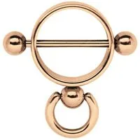 Adelia´s Brustwarzenpiercing Piercing Brustpiercing, Aus 316l Chirurgenstahl, rosegold beschichtet