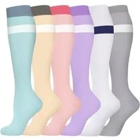 Mutig Kompressionsstrümpfe 6 Paar Lange Kompressionssocken für Damen & Herren (Sportsocken & Reisesocken, Bequem und Elastisch) Ideal für Sport, Reisen und Alltag