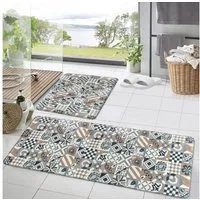 HOMELUX Badematte Badematte Badvorleger Badteppich Duschvorleger Set, Rutschfester Gummi, Lichtecht, Schallschluckend, Ruschsicher, Polyester, Größe: 50x160cm+50x80cm