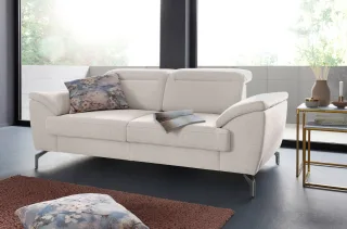 sit&more 2-Sitzer "Percy" 15 cm Fußhöhe, Sitztiefenverstellung, wahlweise Kopfteilverstellung