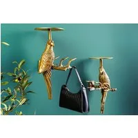 riess-ambiente Wandgarderobe WILDLIFE BIRDS 45cm gold · Kleiderhaken aus Metall mit Vogel-Skulptur (Set, 2 St), Hammerschlag Design · Metall · für Flur/Schlafzimmer · Design